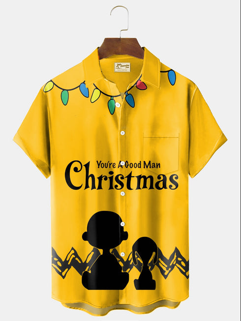 Men's Christmas Funny Graphic Short Sleeve Hawaiian Shirt